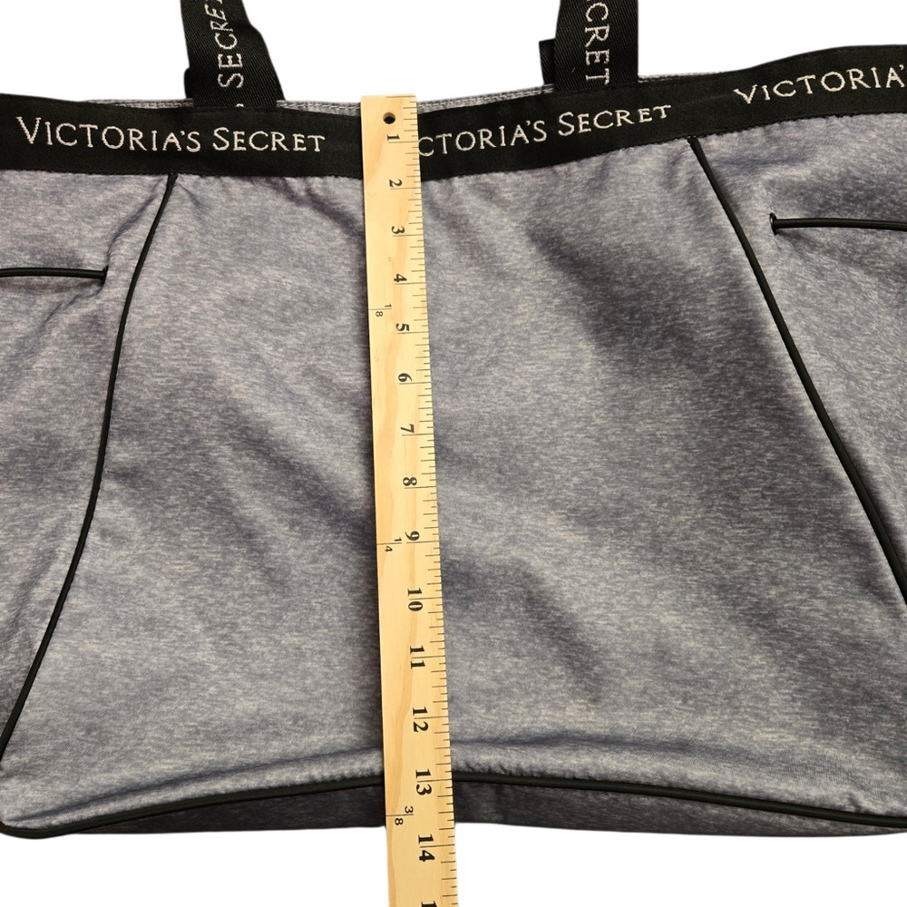 Victoria's Secret Sport Cinch Tote Gray Marl Water Resistant Zip Travel Gym Bag - Picture 10 of 10